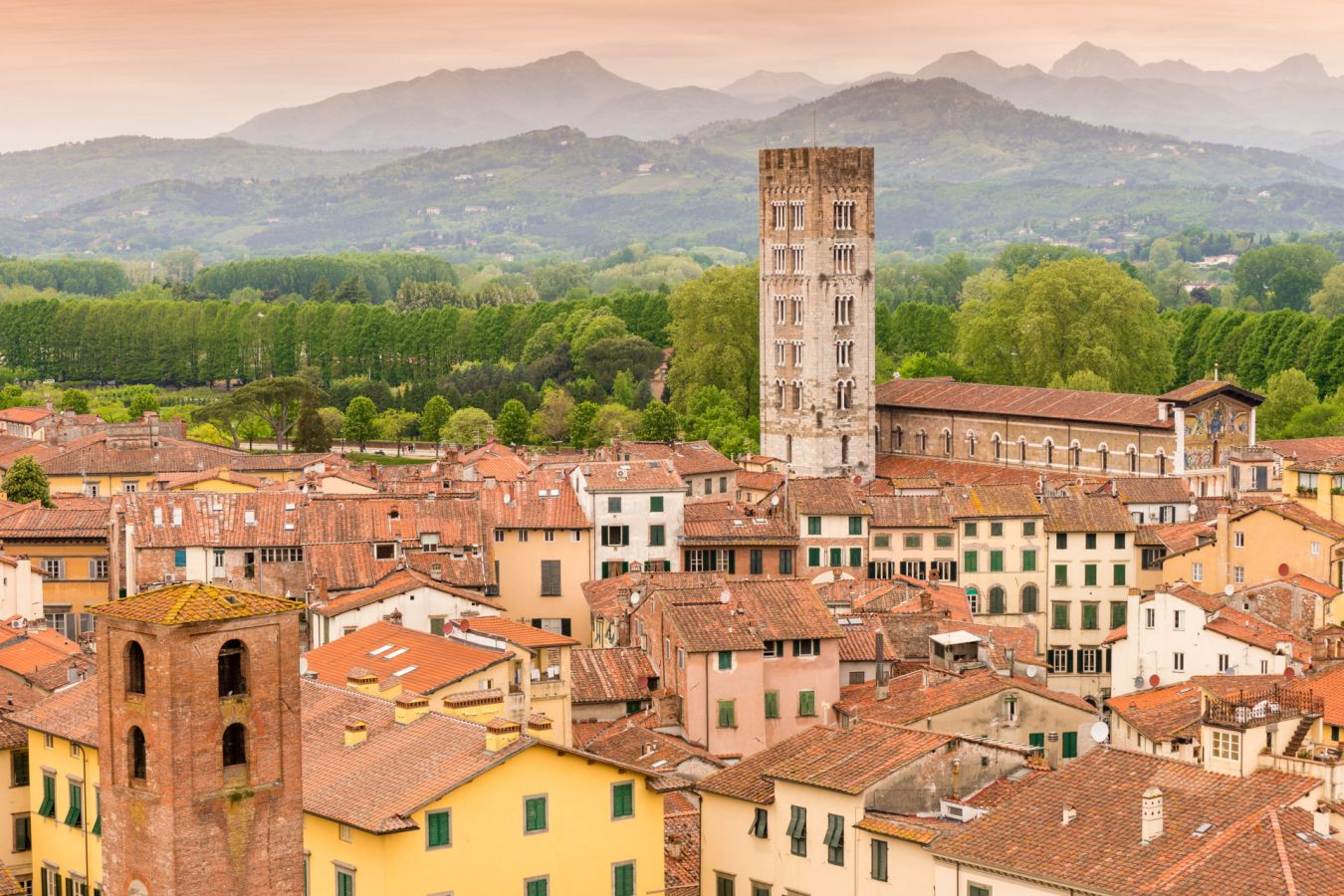 vista dall'alto del centro di lucca